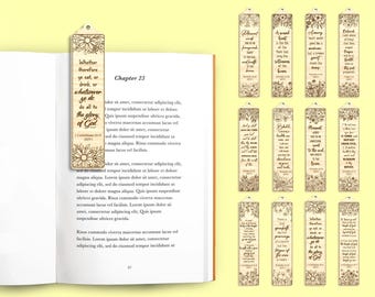 KJV Religious Bible Verse bookmark svg bundle, Floral Christian Bookmark svg, Religious Bookmark svg,Laser Cut Glowforge,Digital Download