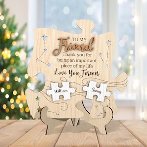Placa personalizada de amigos sendo uma parte importante da minha vida svg, placa de quebra-cabeça de amigos svg, presente de Natal svg, corte a laser Glowforge