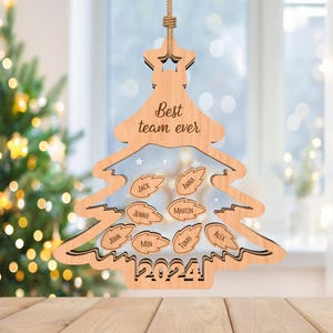 Personalisiertes bestes Team aller Zeiten, Weihnachtsverzierung SVG, 4D Shaker Ornament svg, Kollegen Ornament svg, Weihnachtsgeschenk svg, Laser Cut Glowforge