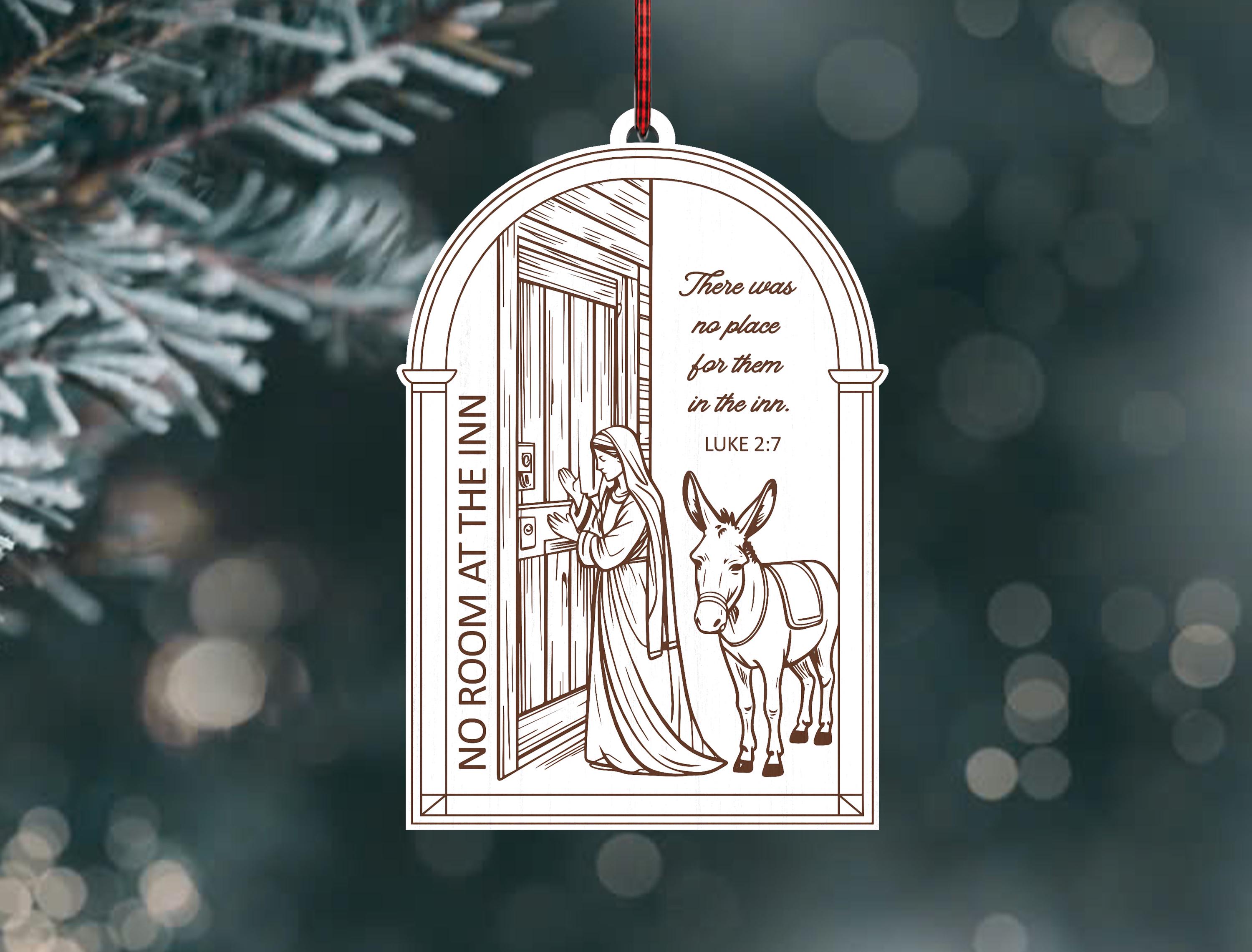 Christmas Nativity Story Ornament Svg Bundle, Bible Verses With Line ...