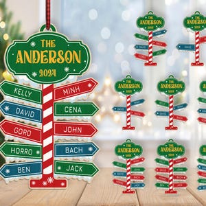 Gepersonaliseerde familienamen noordpoolornament svg, kerstornament svg, kerstcadeau svg, lasergesneden Glowforge, digitale download