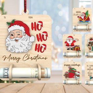 Weihnachtsmann Geld Halter Ornament svg, Weihnachten Geldhalter svg, Weihnachtsverzierung svg, Weihnachtsgeschenk svg, Laser Cut Glowforge