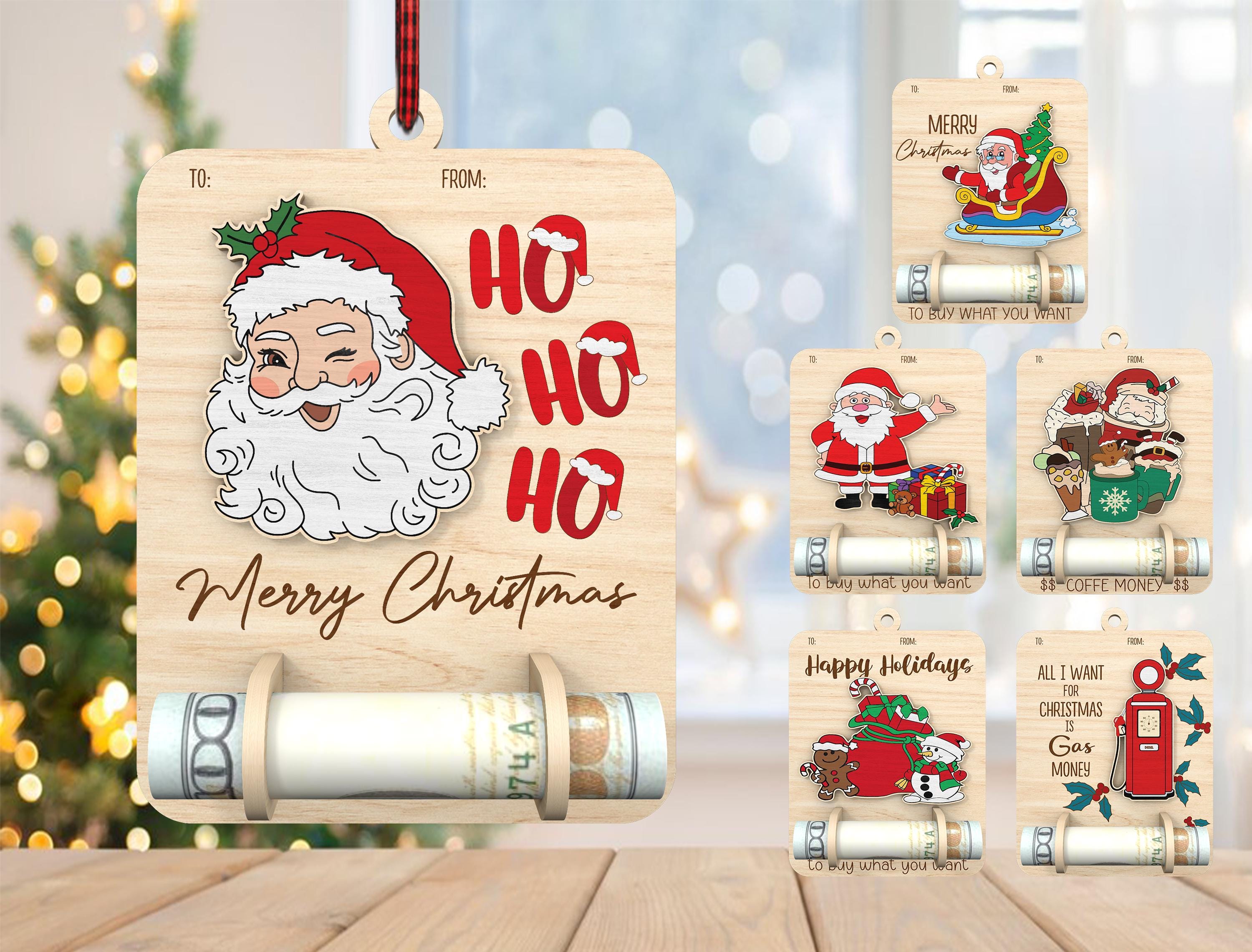 Santa Claus Money Holder Ornament svg, Christmas Money Holder svg, Christmas Ornament svg, Christmas Gift svg,Laser Cut Glowforge