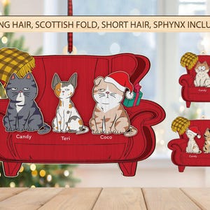 Christmas Cat Sitting in Armchair Ornament svg bundle, Cat Breeds Ornament svg, Christmas Ornament svg, Laser Cut Glowforge,Digital