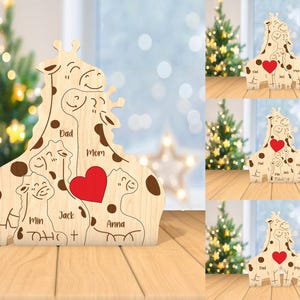 Personalisierte Giraffe Familie Puzzleteile svg, Giraffe Familie svg, Set 0-3 Babys, Geschenk für Familie, Laser Cut Glowforge, digitaler Download