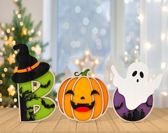 Halloween BOO Shelf Sitter svg, Pumpkin Ghost svg, Halloween Laser SVG, Halloween Shelf Sitter SVG,Laser Cut Glowforge,Digital