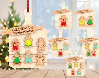 Personalisiertes Perfect Batch Family Ornament SVG, Weihnachts-Lebkuchen-Ornament SVG, Weihnachtsgeschenk SVG, Laser Cut Glowforge, Digitaler Download