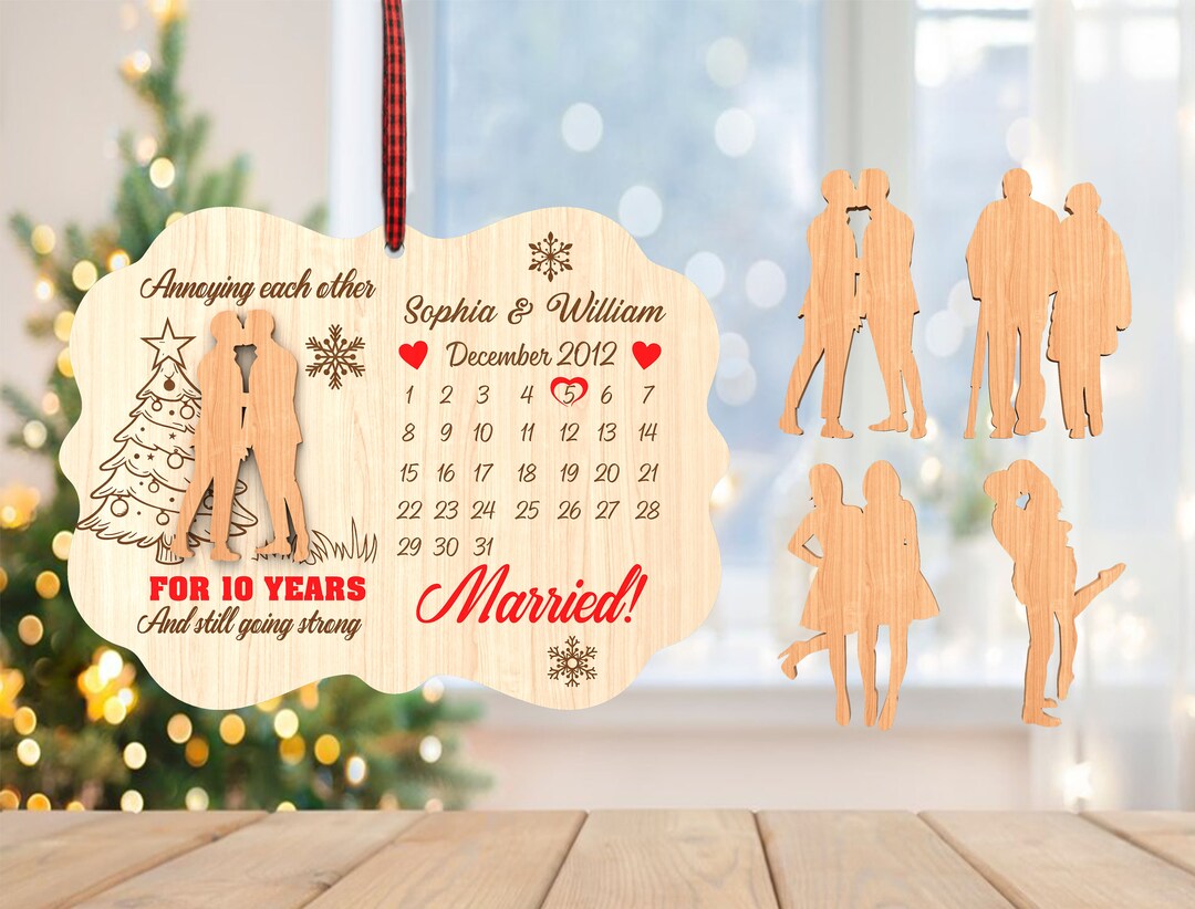3D Personalized Our First Christmas Ornament 2025 | Matching Pajamas Couples Ornament 2025 | Family Of 2 | Unique For A Couple Ornaments