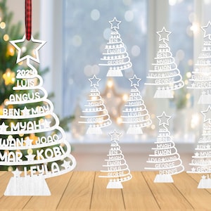 Personalisierte Weihnachten Familiennamen Ornament svg, Weihnachten Ornament svg, Familienbaum Ornament svg, Weihnachtsgeschenk svg, Laser Cut Glowforge