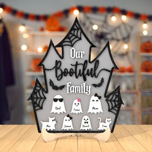 Personlig vår Bootiful familjeskylt SVG, anpassad spöksvg, spökhusskylt svg, Halloween-presentsvg, Halloween-skylt svg, laserskuren Glowforge