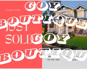 Just Sold Luxury Real Estate Post Card Marketing Template for Real Estate Agents