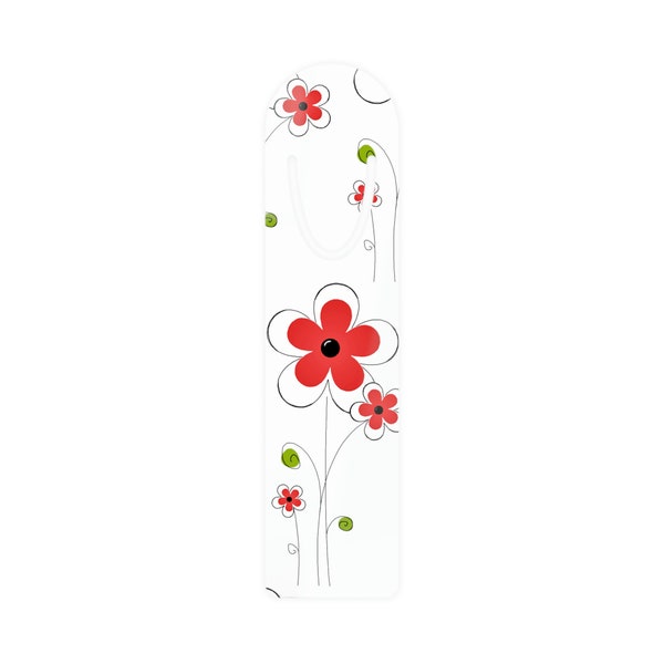 Bookmark red flower - floral motifs