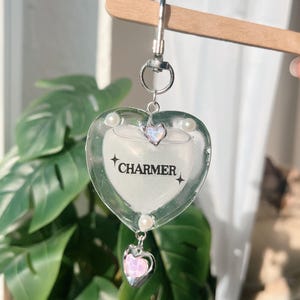 Porte-clés Charmer Stray Kids, cœur shaker en résine K-pop