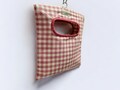 Gingham Pink cotton Peg bag