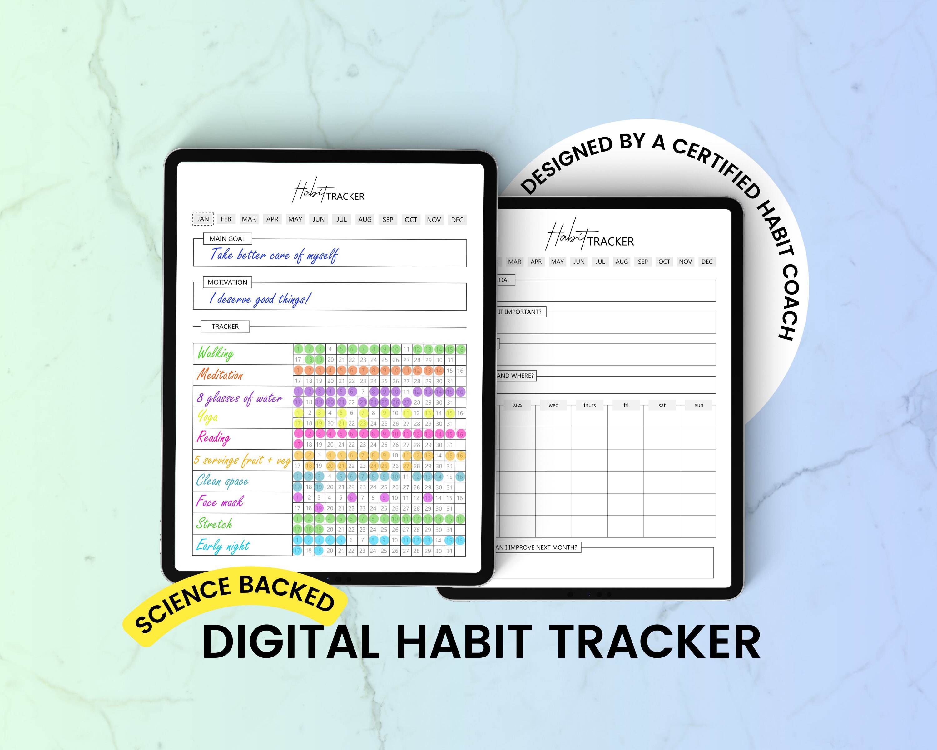Habit Tracker Digital Planner Stickers, Habit Tracker Stickers, Weekly  Habit Tracker, Goodnotes Digital Stickers, iPad Stickers, Muted 