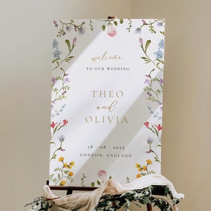 Floral Wedding Welcome Sign | Wildflower Wedding Sign | Colorful Flower Wedding Welcome Sign | Wedding Welcome Sign | Floral Welcome Sign