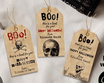 3 Halloween Favor Tags | Boo Gift Tags | Spooky Halloween Tag | Halloween Party Favor | Boo Gift Tags | Halloween Gift Tag | Adult Halloween