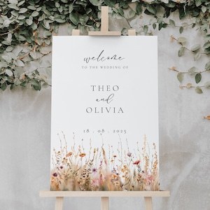 Wildfloral Wedding Welcome Sign | Boho Wedding Welcome Sign | Floral Welcome Sign | Welcome Template | Floral Wedding Welcome Sign | Canva