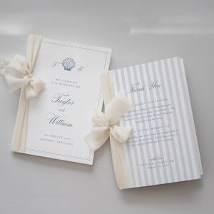 Seashell Wedding Program Template: Coastal Beach Theme Booklet (Digital Download)