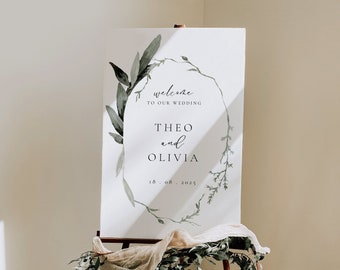 Eucalyptus Wedding Welcome Sign: Greenery (Digital Download)