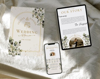Wedding Planner Printable | Wedding Planner Template | Eucalyptus Wedding Plan| Wedding Planning Checklist | Wedding Itinerary| Wedding Plan