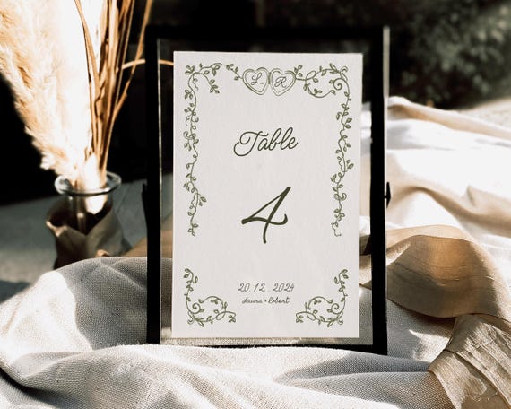Whimsical Wedding Table Number: Italian Mediterranean Design (Digital Download)