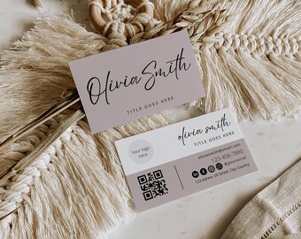 Modern Business Card Template | Business Card Logo | Digital Business Card | QR Code Business Card Template | Calling Card | Boho Business