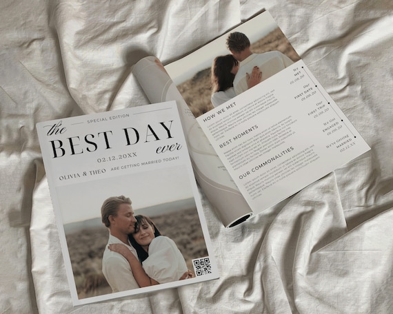 Wedding Magazine Template: Wedding Program ( Digital Download)