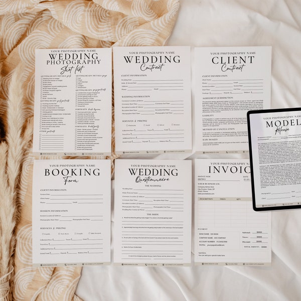 Wedding Photography Contract | Wedding Photography Forms | Wedding Photography Contract | Photographers Contract | Wedding Photo Shot List