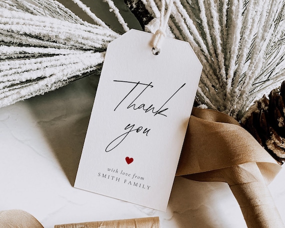 Modern Minimalist Thank You Tag: Editable Gift Tag (Digital Download)