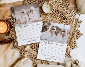 Bridesmaid Proposal Calendar Card | Will You Be My Bridesmaid Card | Bridesmaid Proposal Postcard | Maid Of Honor Calendar | Groomsman Bonus