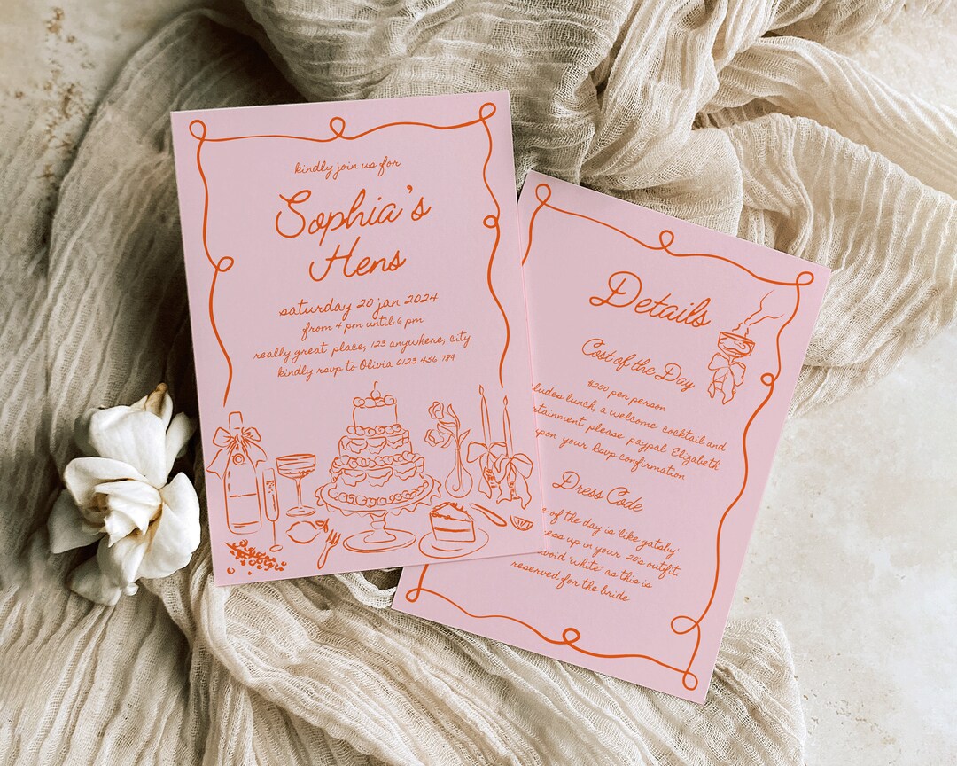 Hens Night Invitation Template Bridal Shower Invitation Handdrawn Hens Hens Night Invitation Template Bridal Shower Invitation Handdrawn Hens
