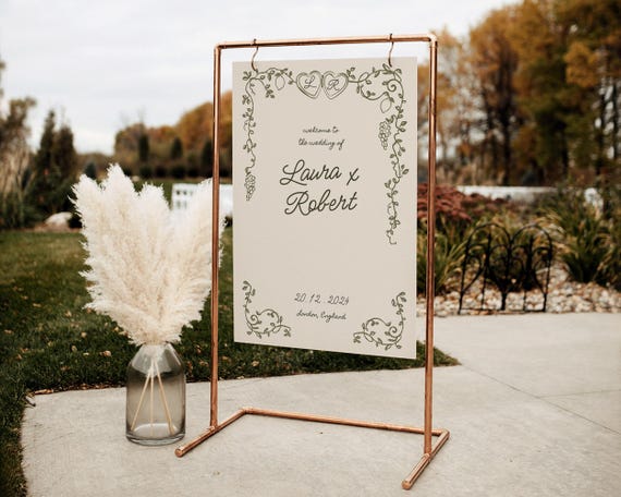 Whimsical Wedding Welcome Sign: Italian Mediterranean Design (Digital Download)