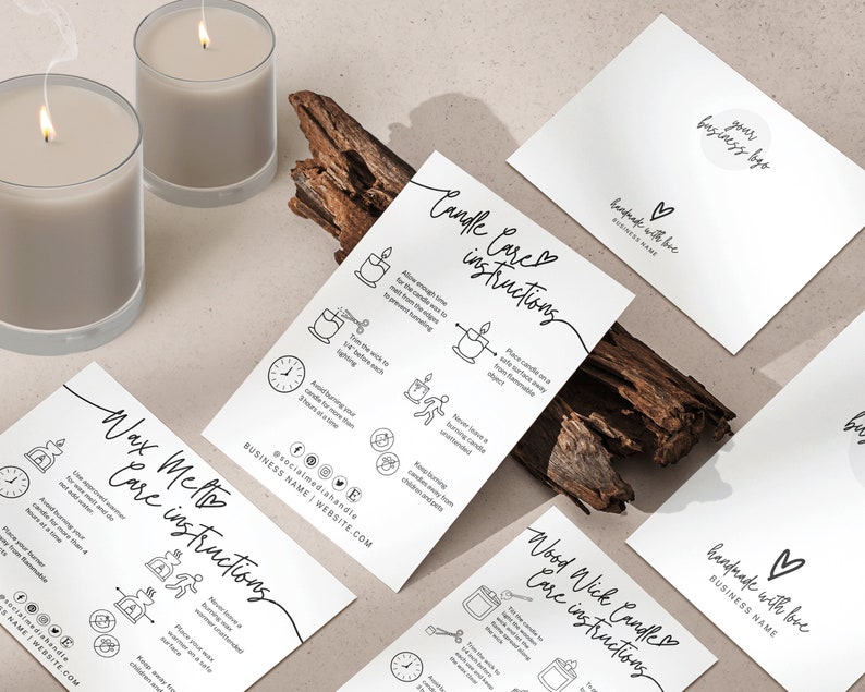 Candle Care Card Template Candle Care Instructions Wax Melt Care Card