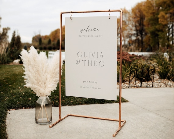Minimalist Wedding Welcome Sign: Modern Elegant Poster (Digital Download)