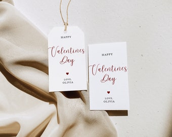 Minimal Valentine's Day Tag | Editable Valentine Gift Tag | Valentine's Day Label | Valentine's Personalized Gift Label | Valentine Hang Tag