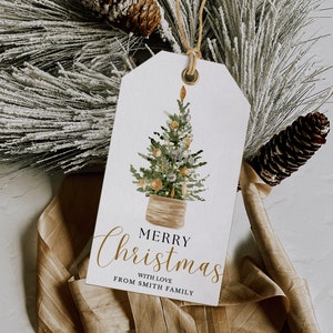 Christmas Trees Tag Merry Christmas Tag Christmas Gift Tag Holiday Favor Tag Holiday Gift Tag Christmas Label Tree image 1