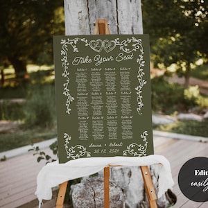 Whimsical Wedding Seating Chart: Italian Mediterranean Design (Digital Download) image 4