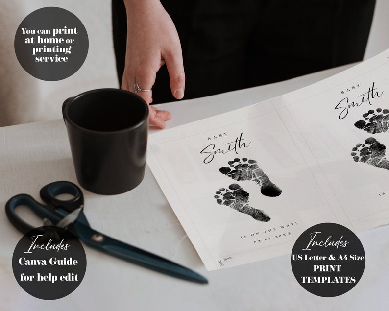 Editable Pregnancy Announce Template Printable Baby Announcement Card ...