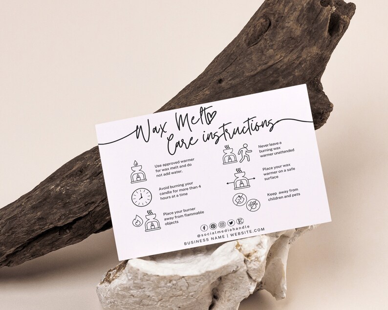 Candle Care Card Template Candle Care Instructions Wax Melt Care Card