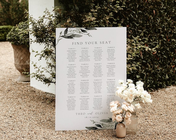 Eucalyptus Wedding Seating Chart: Greenery Sign (Digital Download)