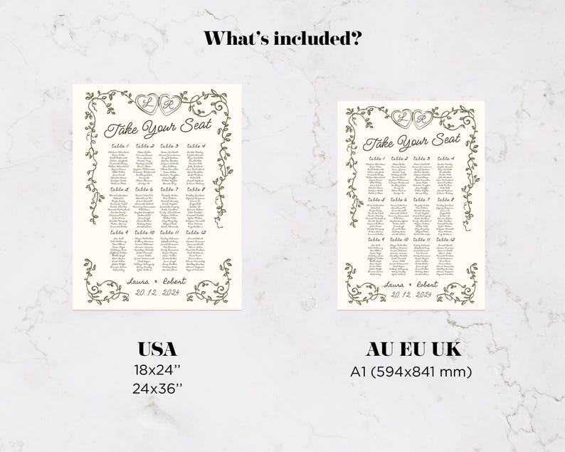 Whimsical Wedding Seating Chart: Italian Mediterranean Design (Digital Download) image 5