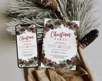 Editable Christmas Party Invitation | Holiday Party Invitation | Jingle and Mingle Invitation | Christmas Party Announcement | Christmas