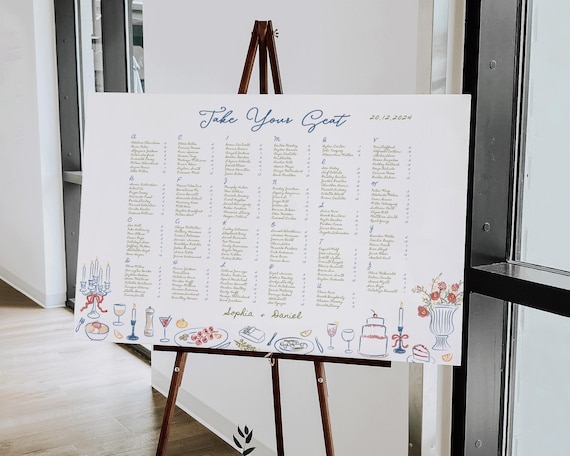 Hand-Drawn Wedding Seating Chart: Scribble Illustrations (Digital Download)