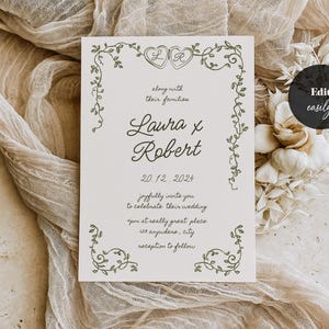 Plantilla de invitación de boda italiana dibujada a mano: Diseño mediterráneo (Descarga digital) imagen 3