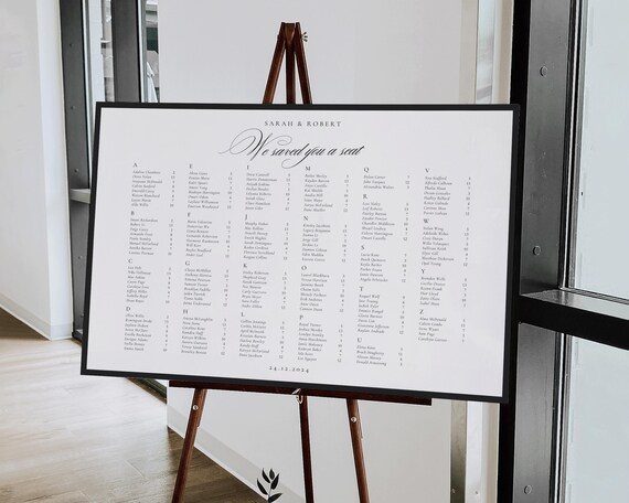 Elegant Minimalist Wedding Seating Chart: Luxury Old Money (Digital Download)