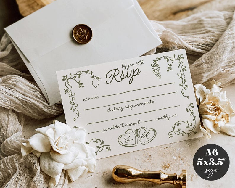 Plantilla de invitación de boda italiana dibujada a mano: Diseño mediterráneo (Descarga digital) imagen 4