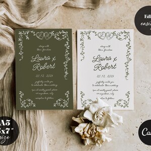 Plantilla de invitación de boda italiana dibujada a mano: Diseño mediterráneo (Descarga digital) imagen 2