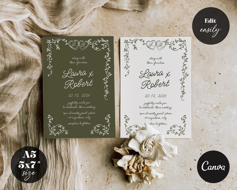 Plantilla de invitación de boda italiana dibujada a mano: Diseño mediterráneo (Descarga digital) imagen 2