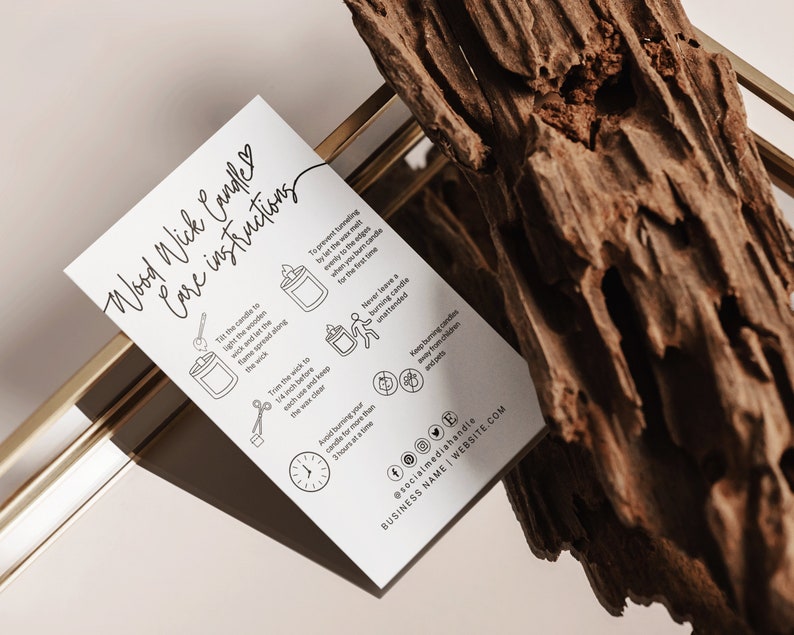 Candle Care Card Template Candle Care Instructions Wax Melt Care Card